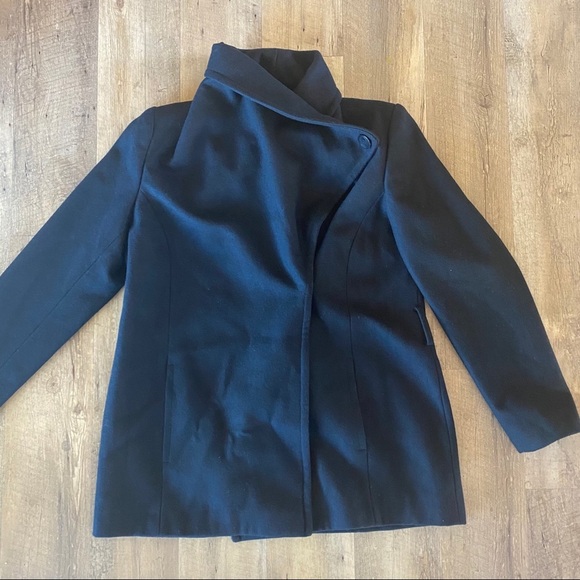NWOT Collezione Wool Oversized Collar Wrap Coat - Picture 2 of 9